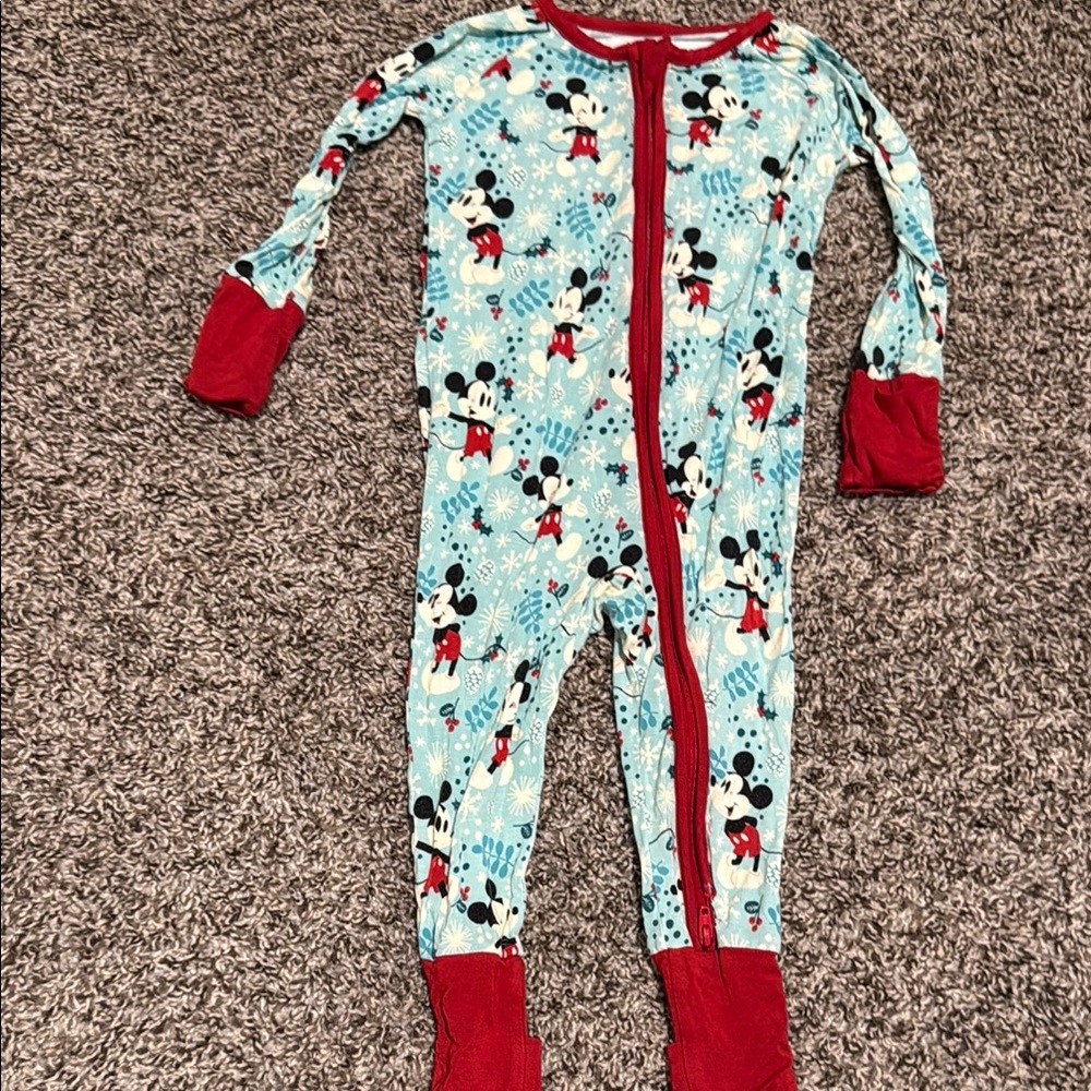 Little sleepies Disney Mickey winter wonderland convertible footie zippy